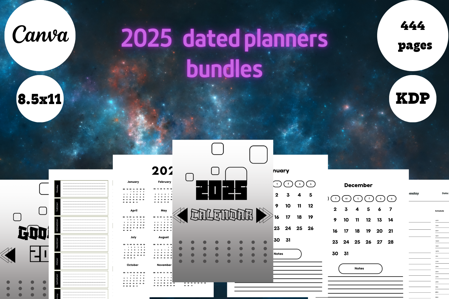 2025 Dated Daily Planner Template Bundle Graphic by M S for Digital ...
