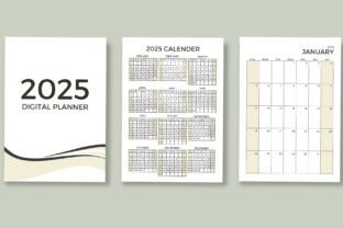 2025 YEAR DIGITAL PLANNER TEMPLATE Graphic by Templates by amleyy ...