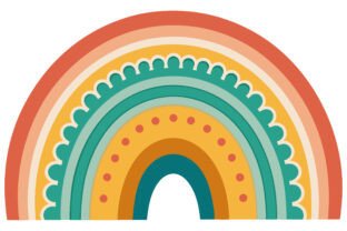Boho Rainbow Design Art Vector Graphic by Designs River · Creative Fabrica