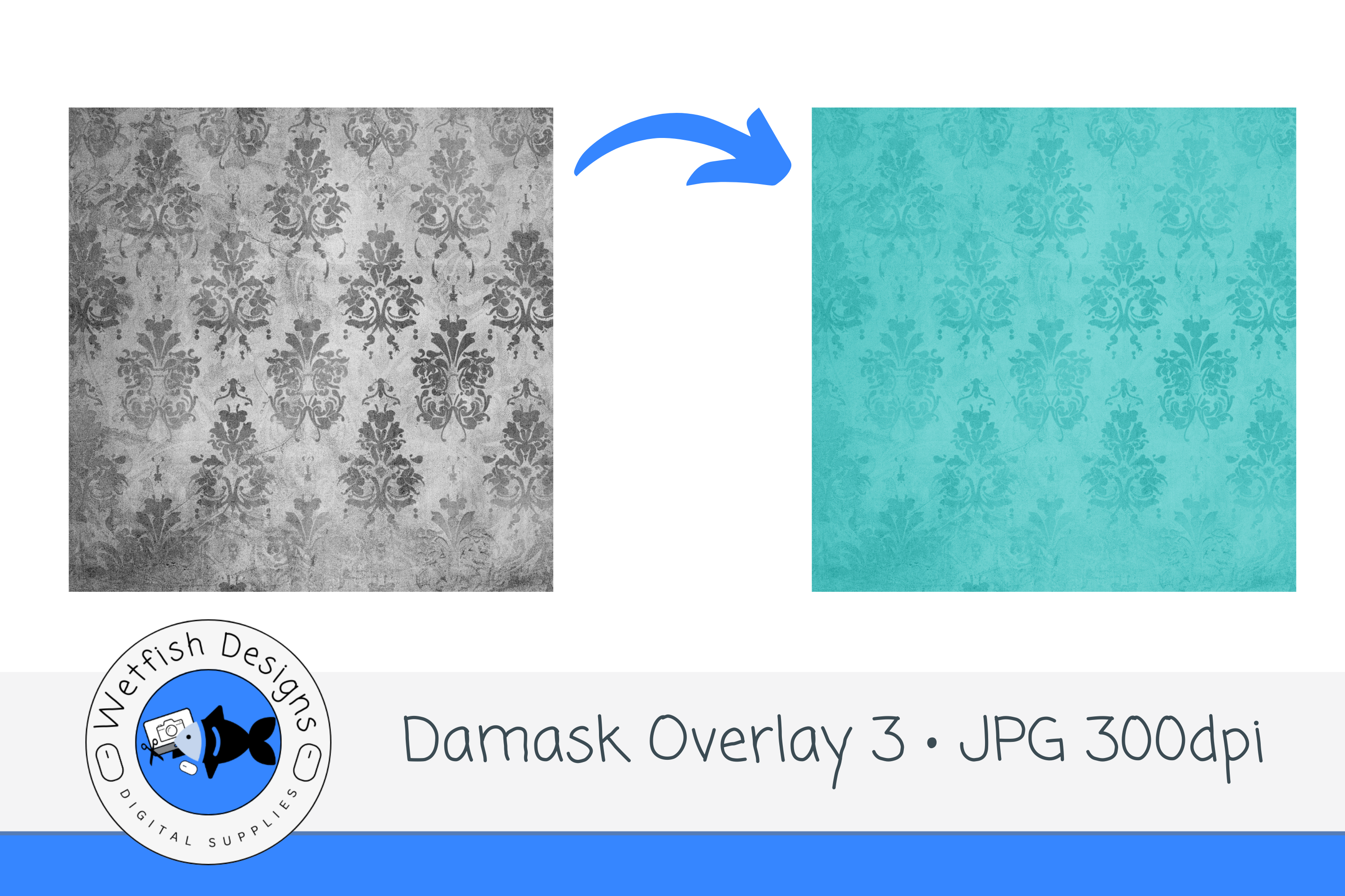 Damask Overlay 3 Graphic by Wetfish Designs · Creative Fabrica