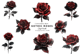 Gothic Roses Clipart Graphic by Clip Craft Emporium · Creative Fabrica