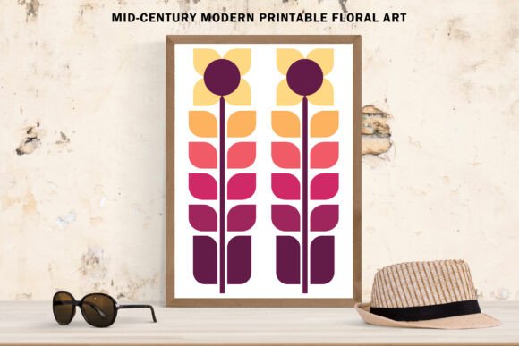 Mid-Century Modern Floral Art