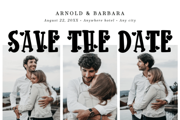 Retro Heart Vintage Font PNG with transparent background - Preview 1