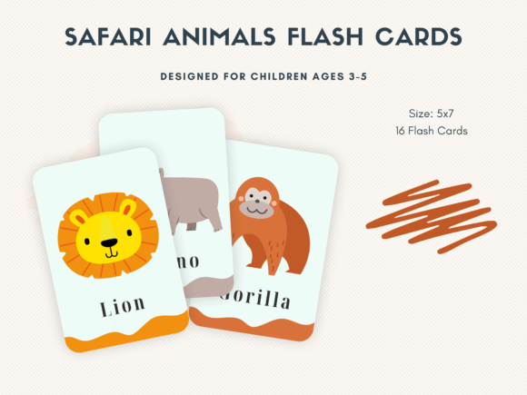 Safari Animals Flashcards Set