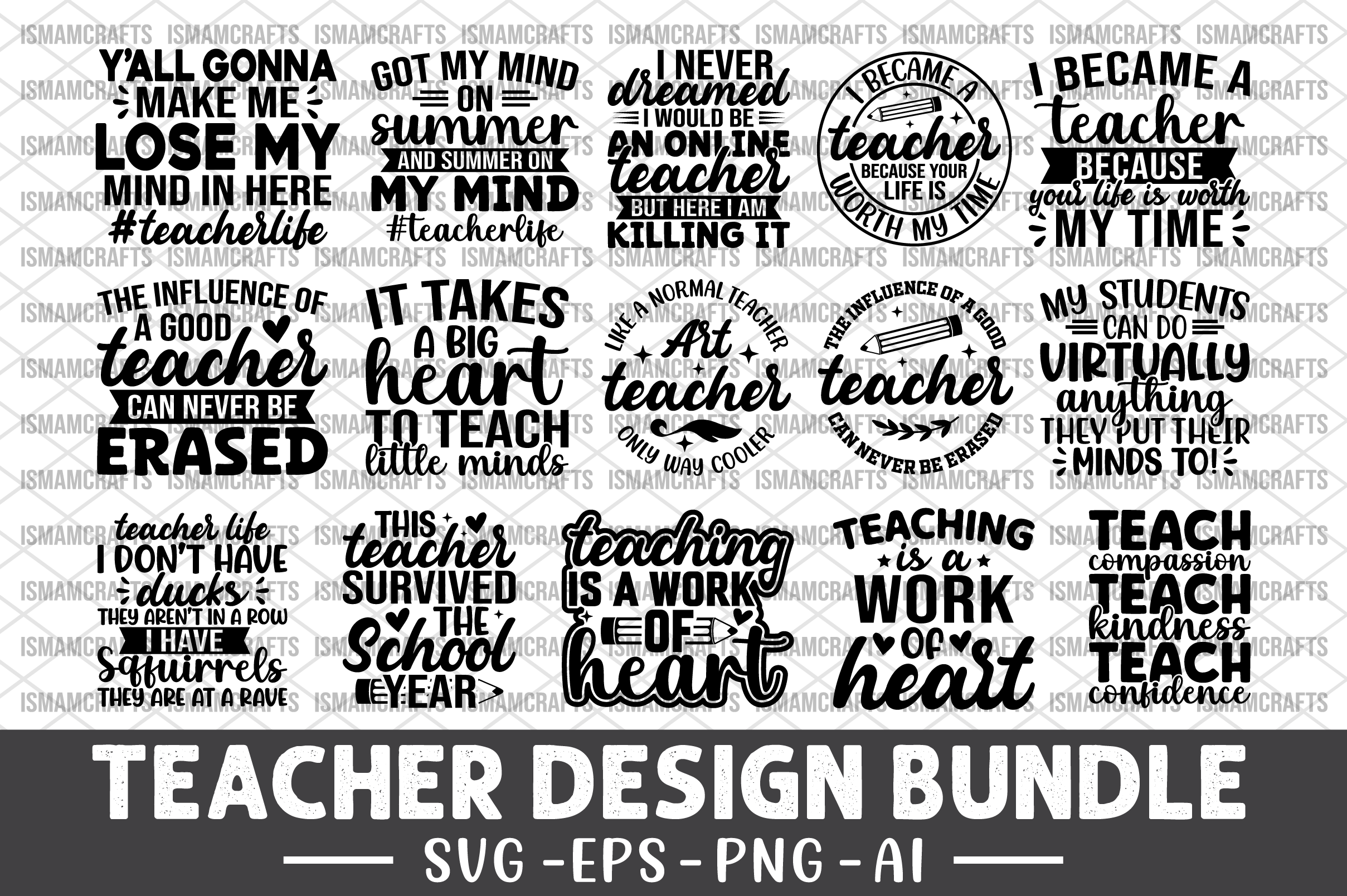 Teacher Design Bundle SVG Graphic by IsmamCrafts · Creative Fabrica