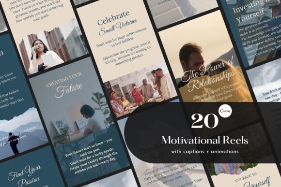 Preview of 20 Reels | Motivation Success Lifestyle social media template