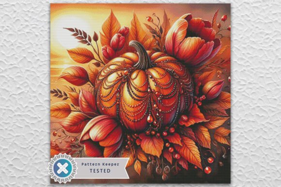 Autumn Pumpkin Cross Stitch Pattern PDF