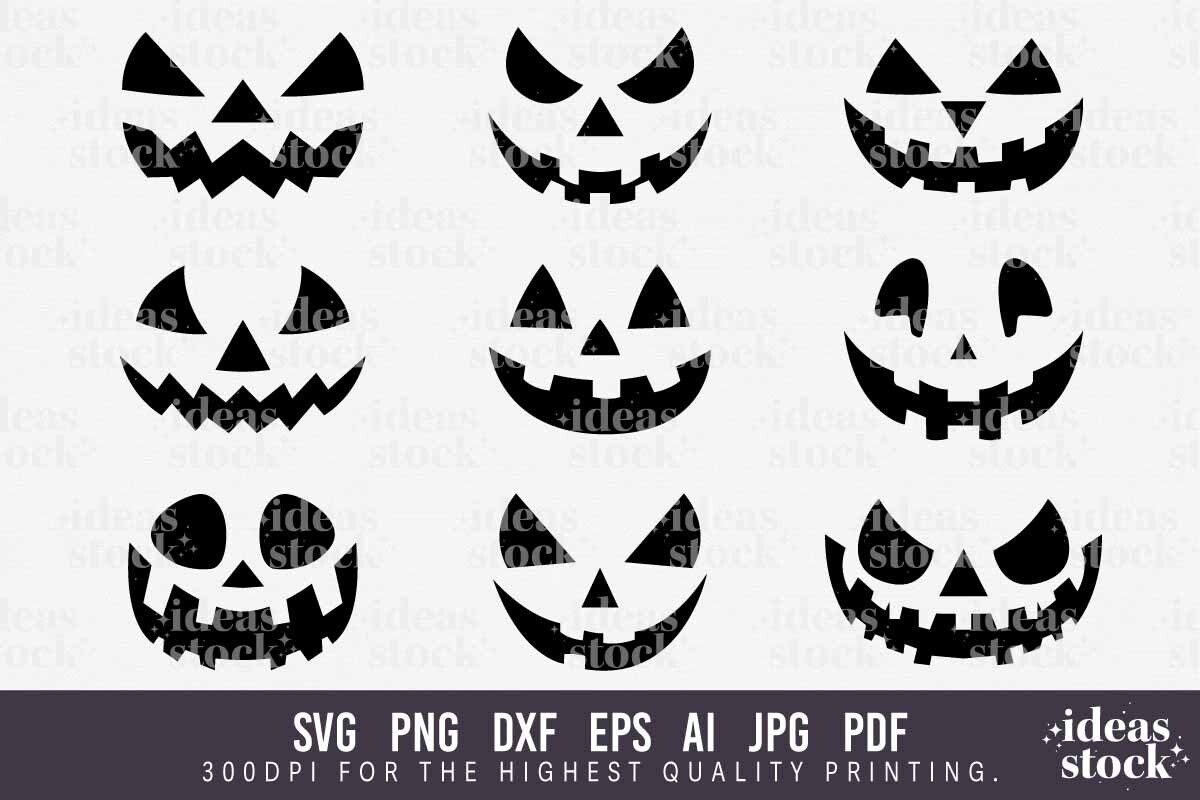 Bundle Jack O Lantern Face. Halloween.