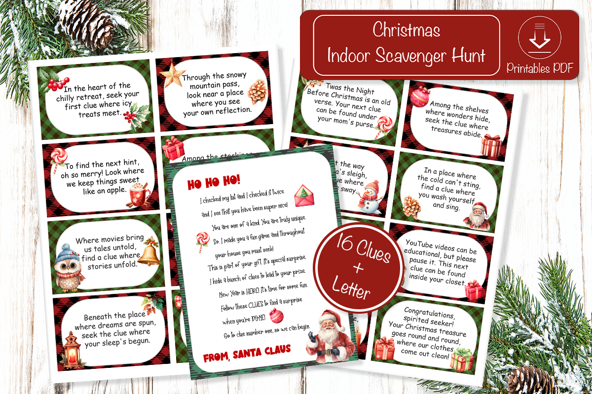 Christmas Scavenger Hunt Printable Cards