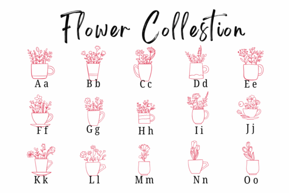 Flower Collestion Font - Preview 1