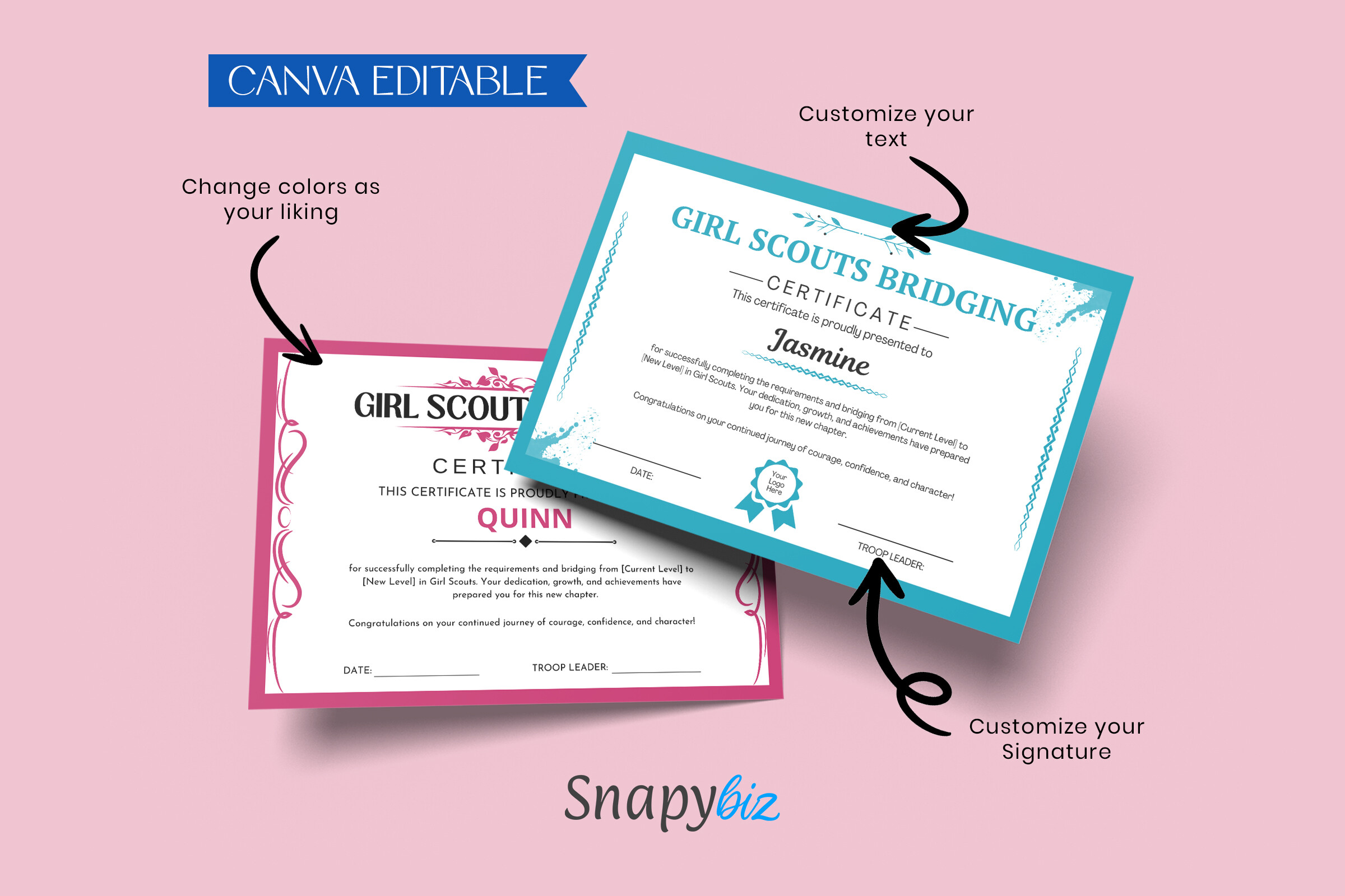 Girl Scout Bridging Certificate Template