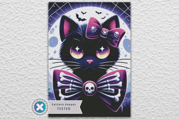 Halloween Cat Cross Stitch Pattern PDF