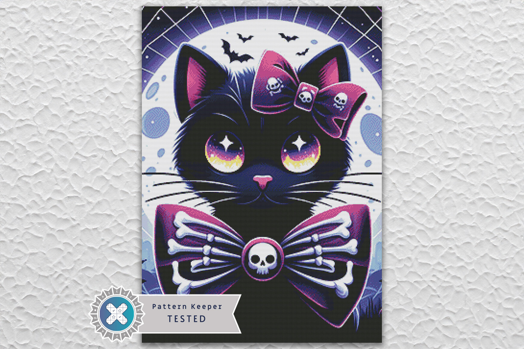 Halloween Cat Cross Stitch Pattern PDF