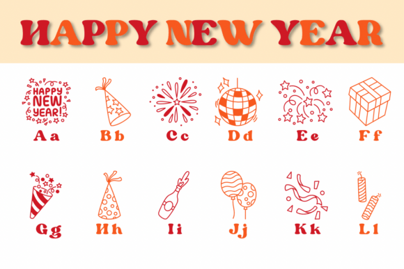 Happy New Year Font - Preview 1