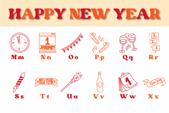 Happy New Year Font - Preview 2