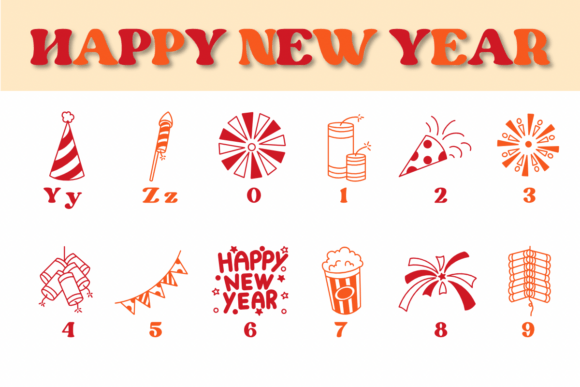 Happy New Year Font - Preview 3