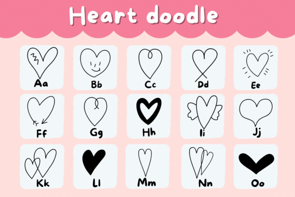 Heart Doodle Font - Preview 1