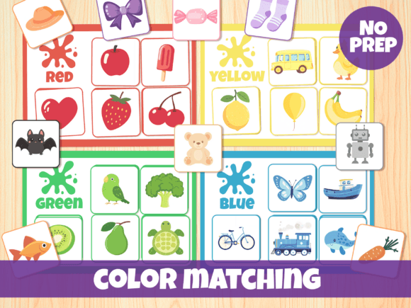 Printable Color Matching Game for Kids