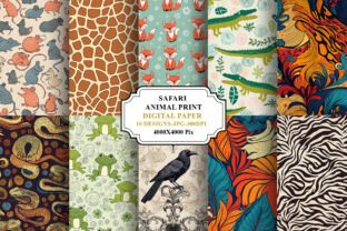 Safari Animal Print Digital Paper Bundle Graphic by LaijuAkter ...
