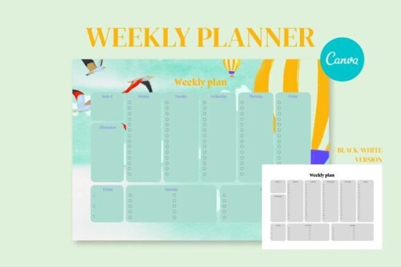 Simple Weekly Planner | Canva Planner