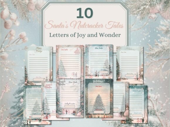 10 X Nutcracker Santa Christmas Letters