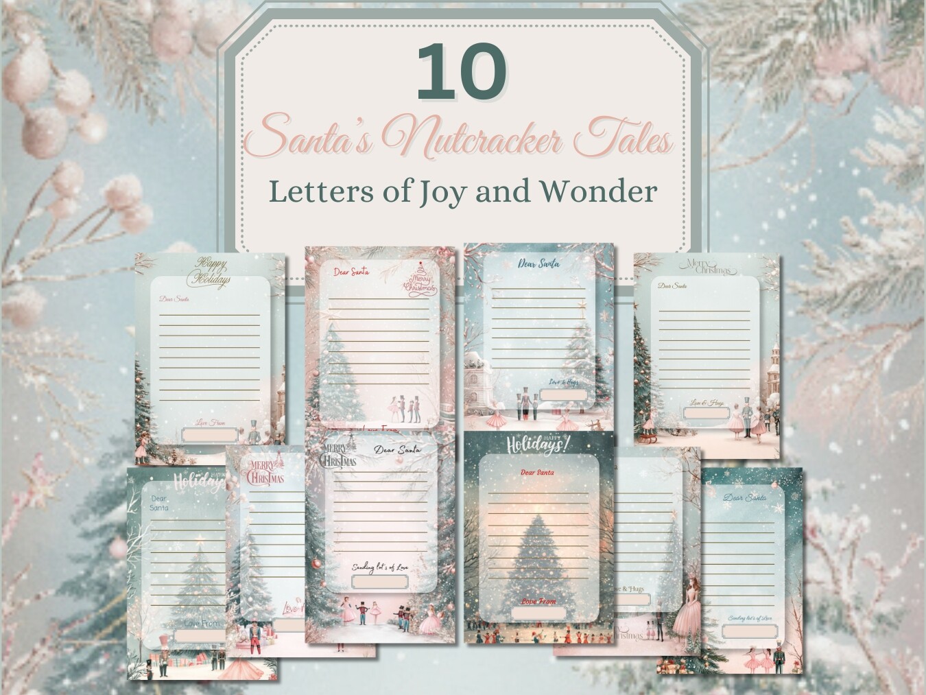 10 X Nutcracker Santa Christmas Letters