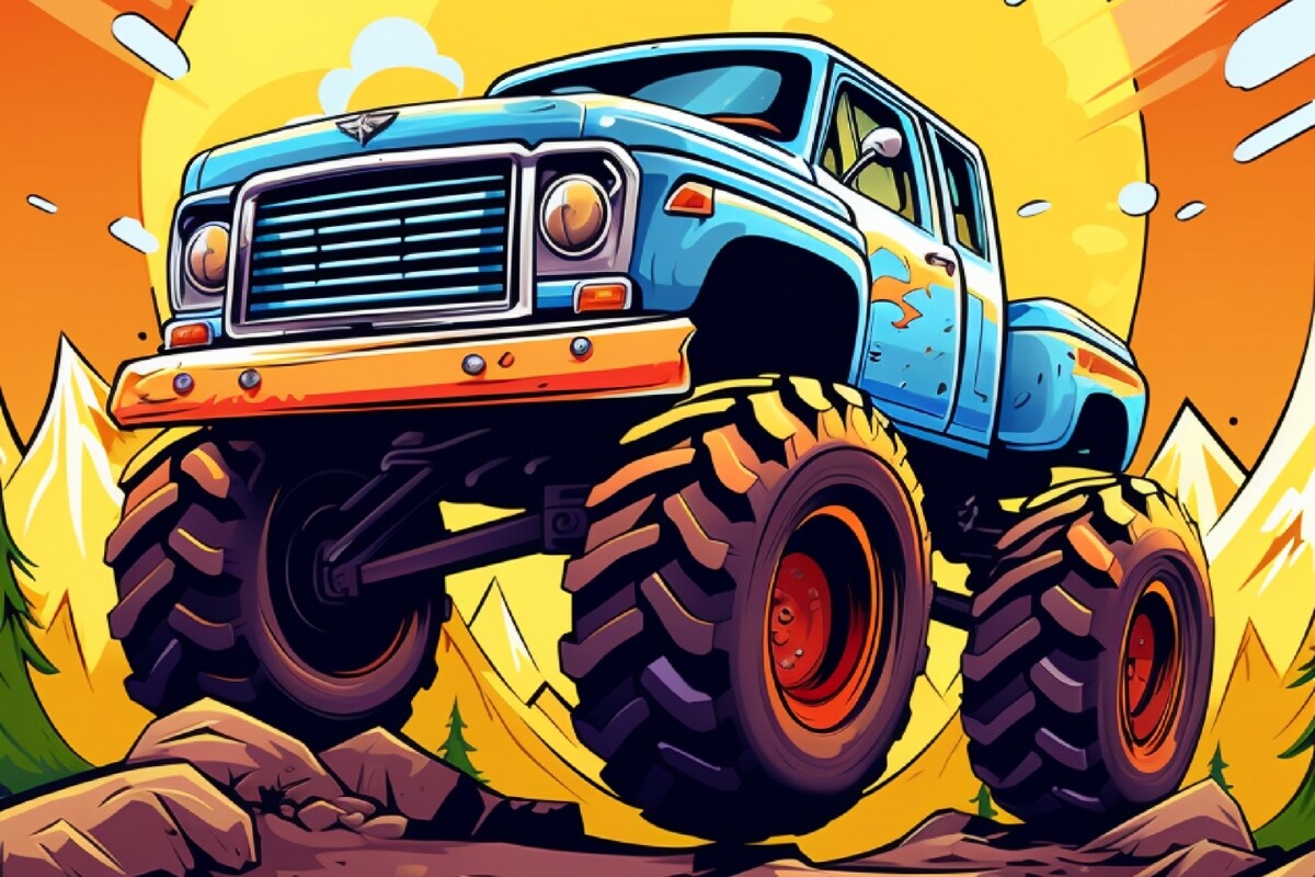 120 Monster Trucks Coloring Sheets