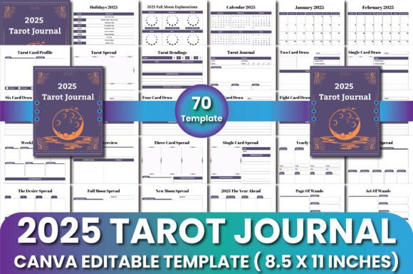 2025 Tarot Journal Canva Templates