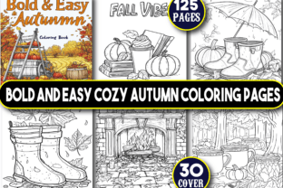 Bold and Easy Cozy Autumn Coloring Pages Graphic by PIXEL CRAFT STUDIO ...