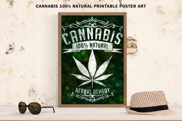 Cannabis 100% Natural Poster Art