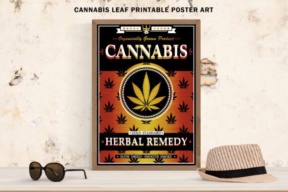 Cannabis Leaf Weed Poster Art
