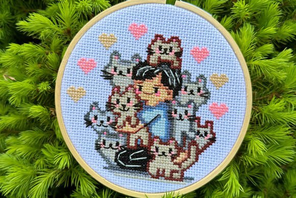 Cat's Dad Cross Stitch Pattern in PDF