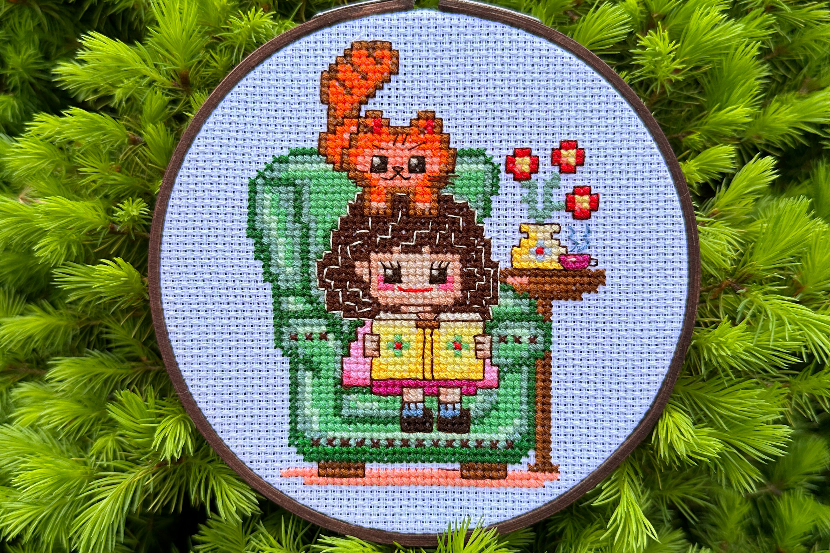 Cute Girl in Chair with Book PDF Cross