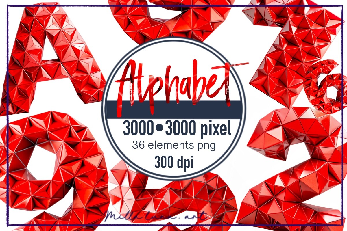Letters Alphabet Red Clipart PNG Graphic by Milla luna. art · Creative ...