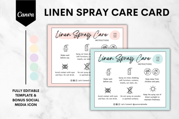 Linen Spray Care Card Canva Template 1