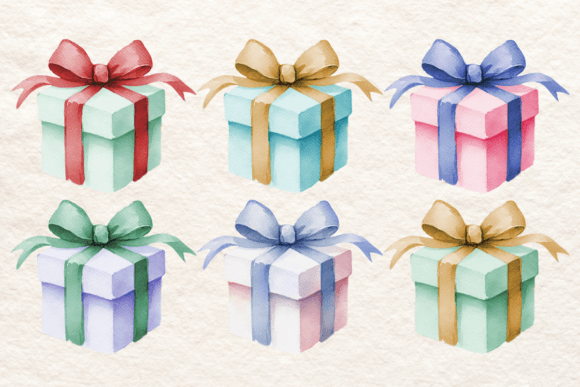 Minimal Watercolor Present Box