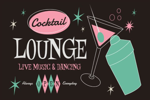 Pale Martini Font PNG with transparent background - Preview 2