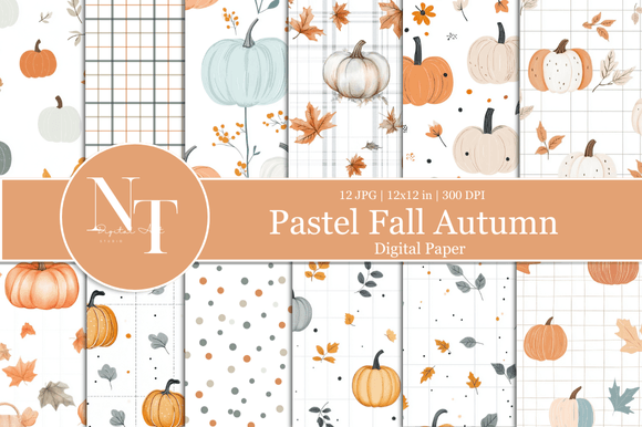 Pastel Fall & Autumn Digital Paper