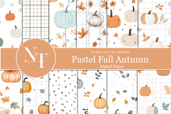 Pastel Fall & Autumn Digital Paper