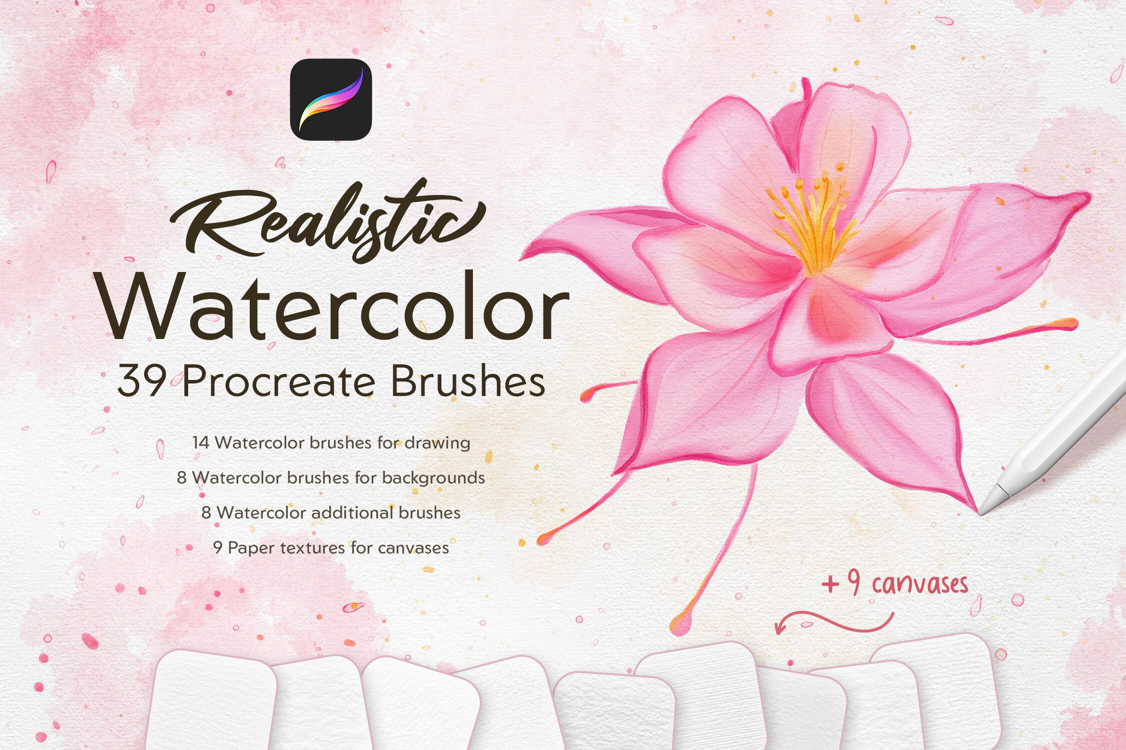 Realistic Watercolor Procreate Brushes - photo 1