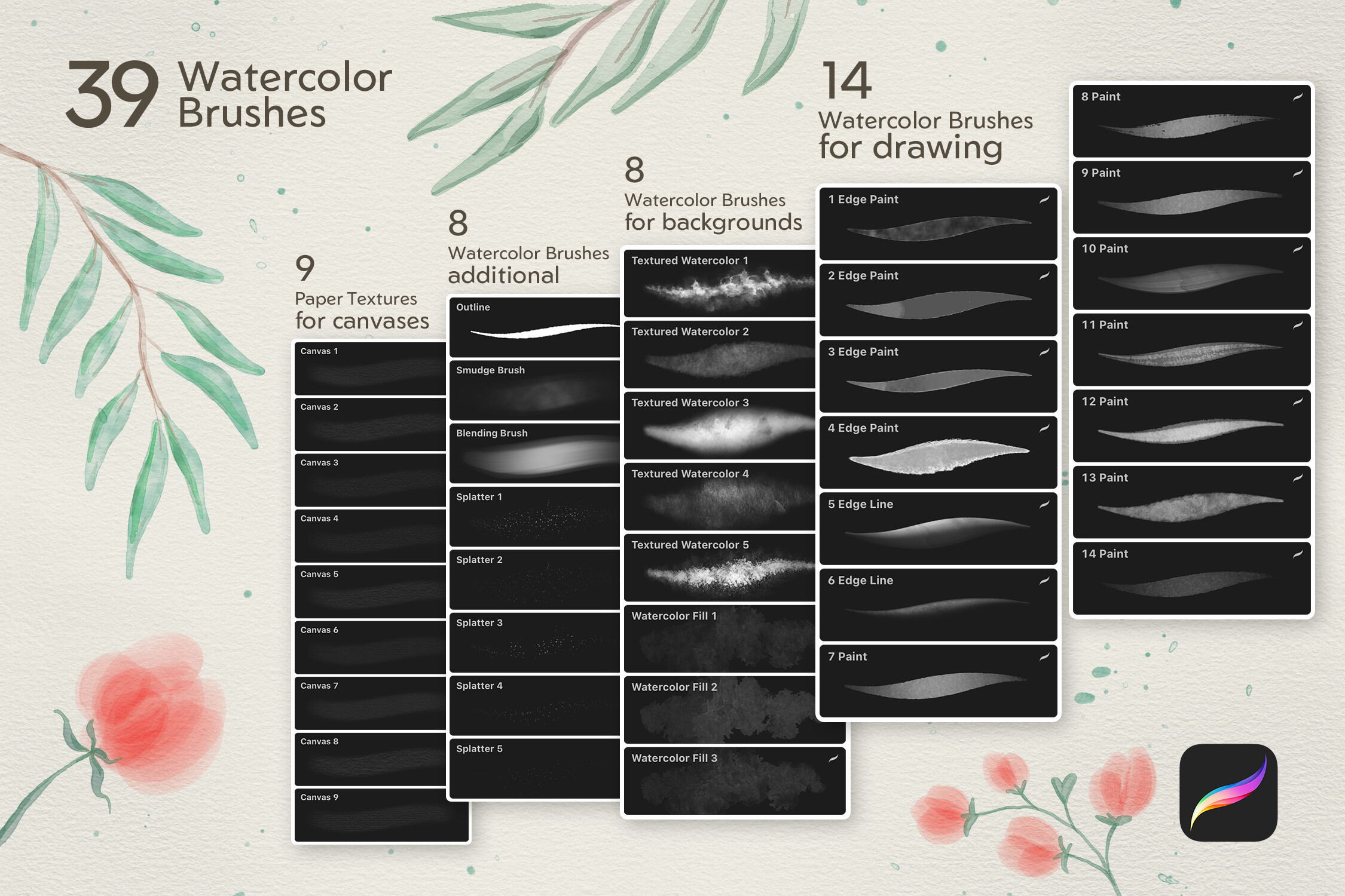 Realistic Watercolor Procreate Brushes - photo 2