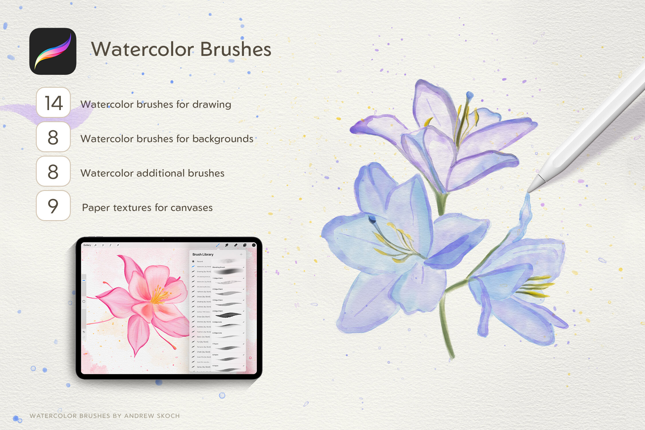 Realistic Watercolor Procreate Brushes - photo 3