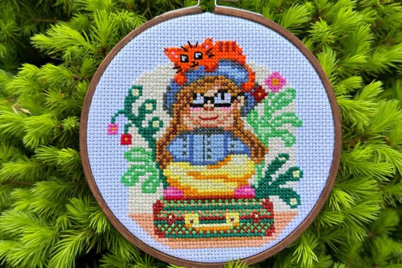 Traveller Girl PDF Cross Stitch Pattern