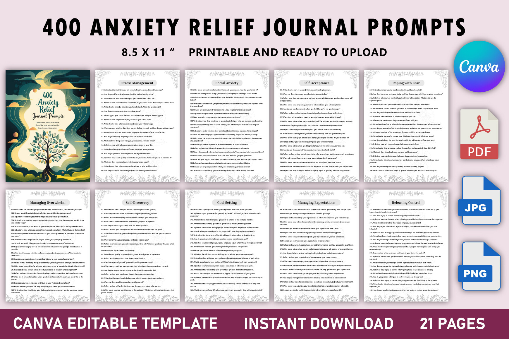 400 Anxiety Relief Journal Prompts Graphic by Tabiya Studio · Creative ...