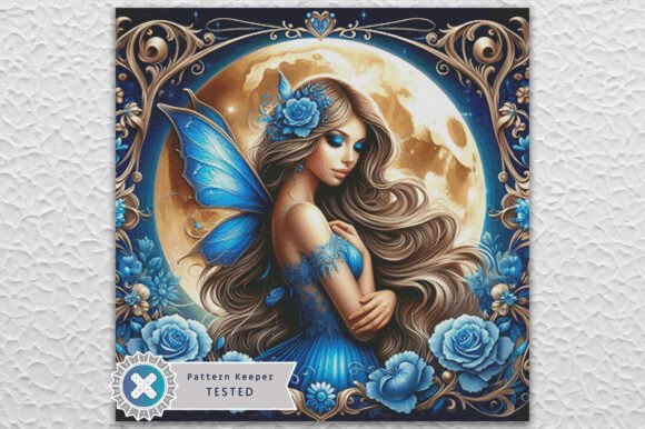 Blue Fairy Cross Stitch Pattern PDF