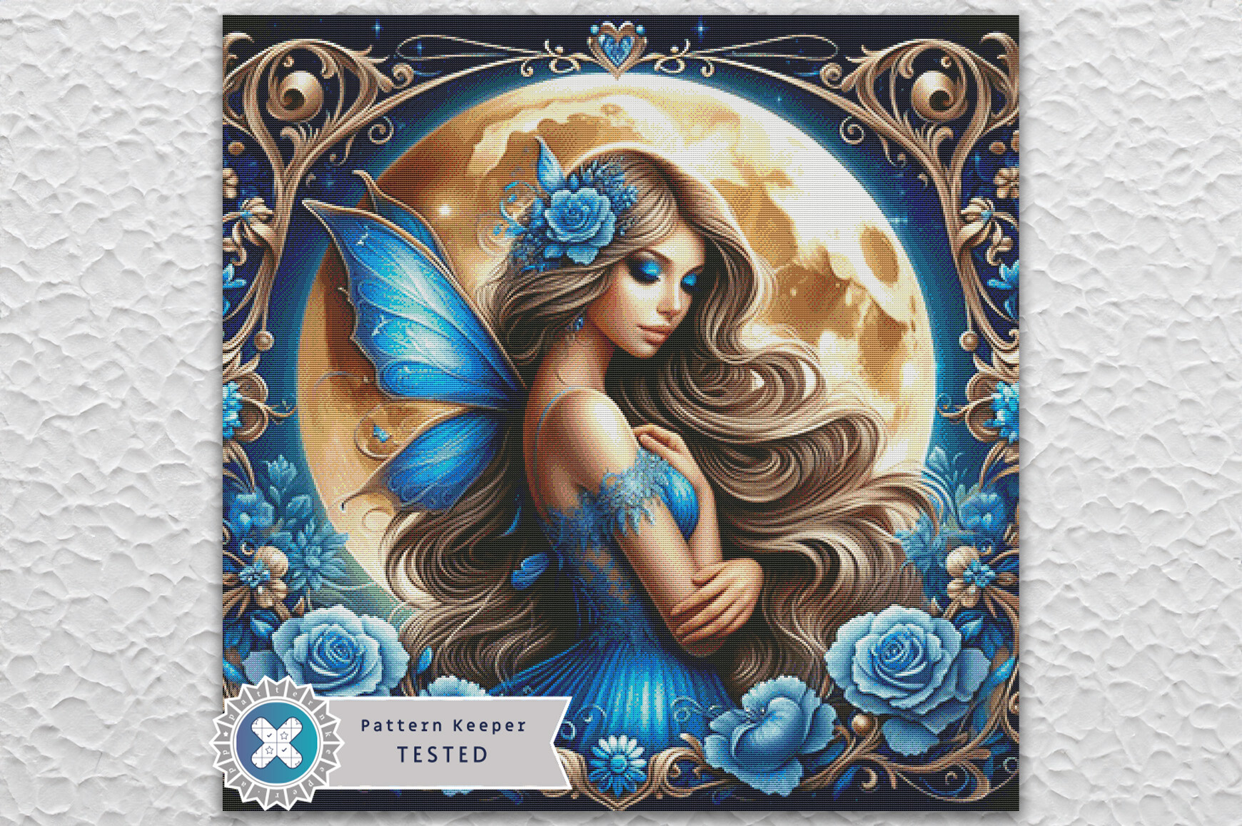 Blue Fairy Cross Stitch Pattern PDF