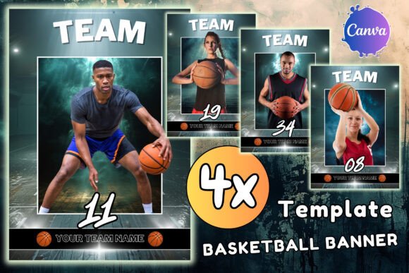 Canva Basketball Banner Template Poster