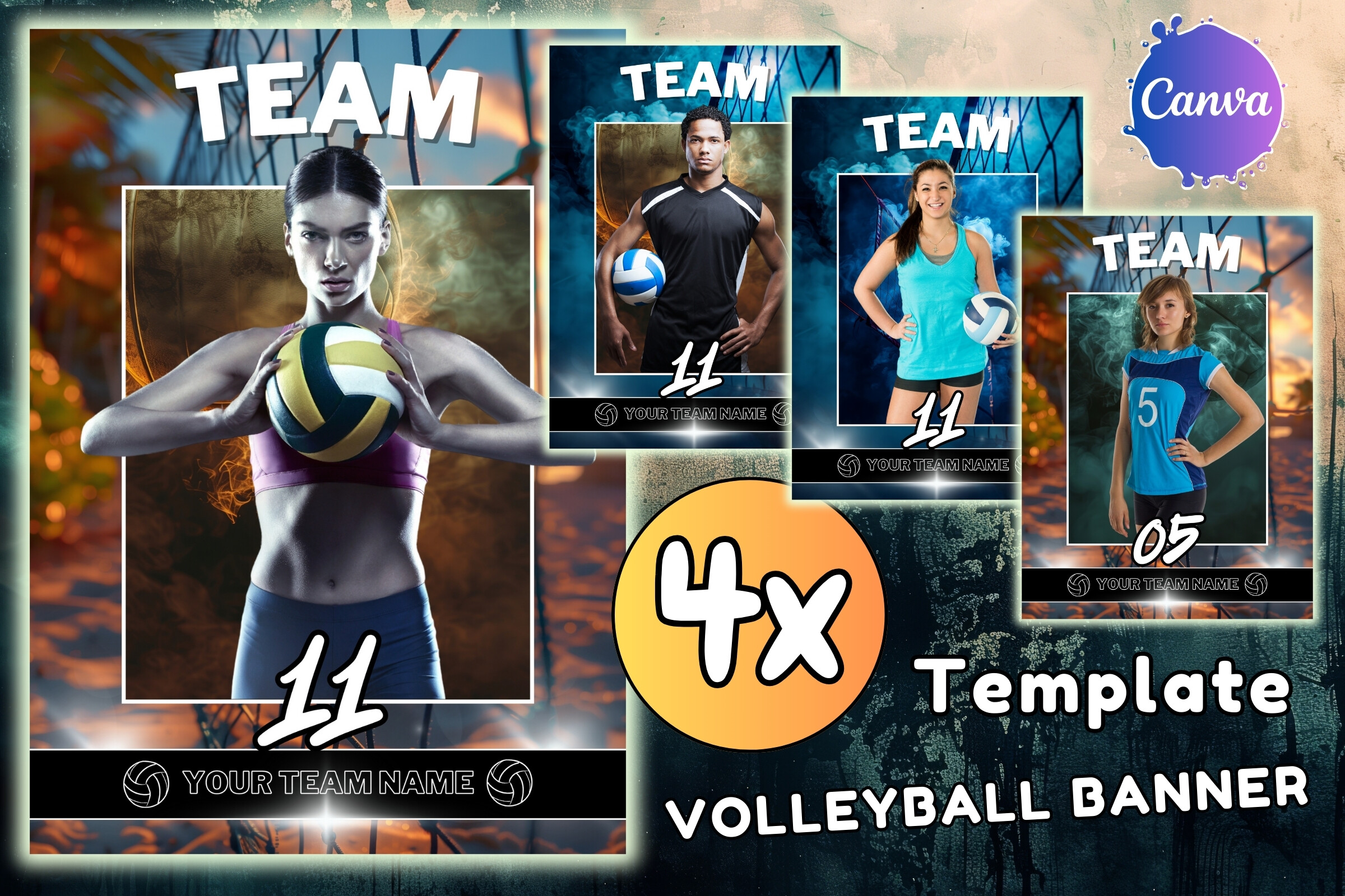 Canva Volleyball Card Banner Template