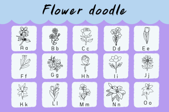 Flower Doodle Font - Preview 1