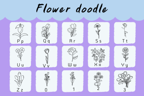 Flower Doodle Font - Preview 2